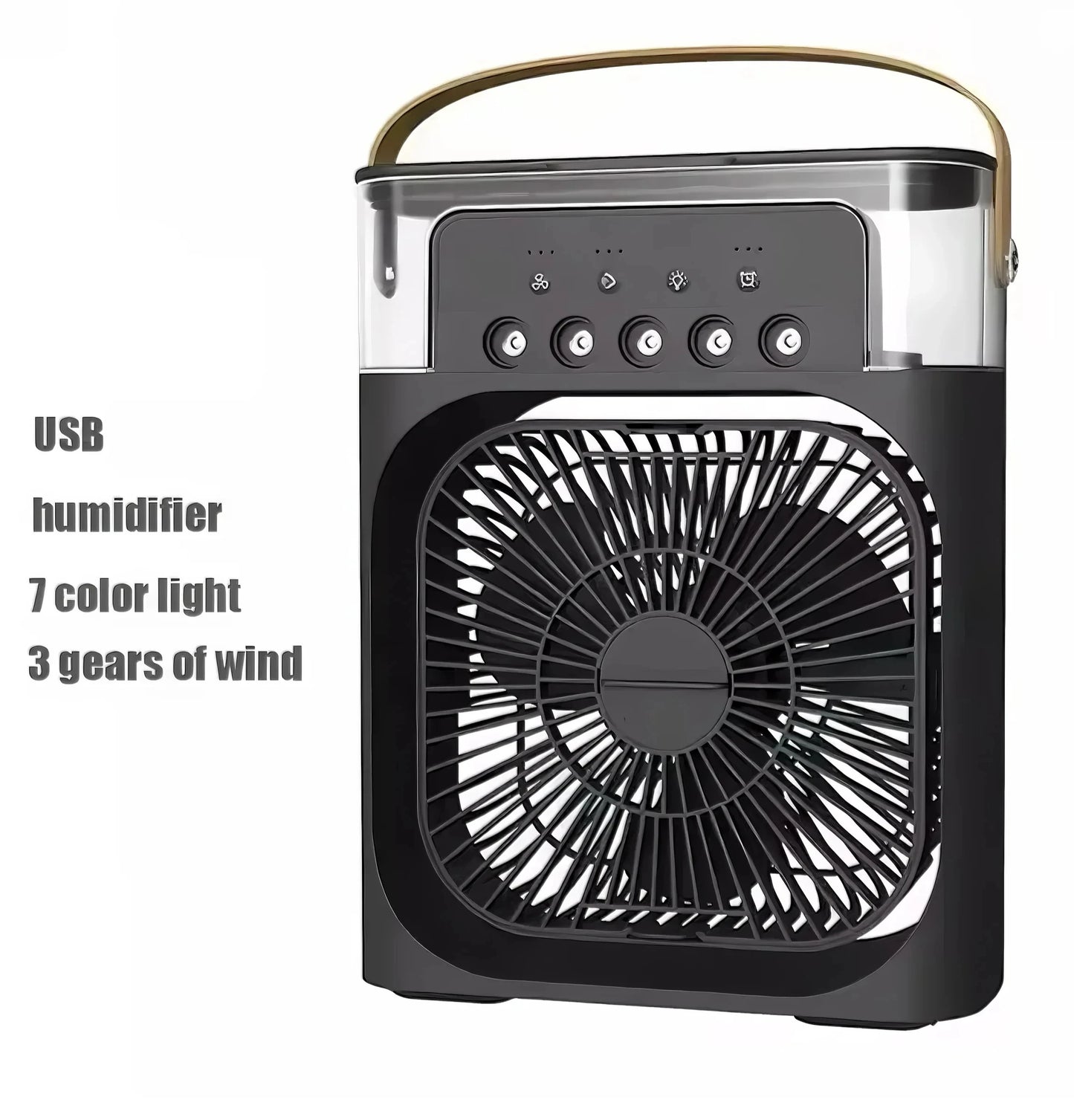 Portable Household 3-in-1 Mini Air Cooler Fan with LED Night Light And 5-Hole Humidifier Function Timer 1-3 Hours Cooling Fan