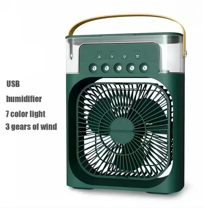 Portable Household 3-in-1 Mini Air Cooler Fan with LED Night Light And 5-Hole Humidifier Function Timer 1-3 Hours Cooling Fan