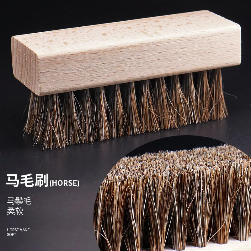 1 Piece Solid Wood Wool Shoe Brush, Polishing, Cleaning, Care Brush, Suitable For Leather Or Fabric Shoes, Cleaning Brush
