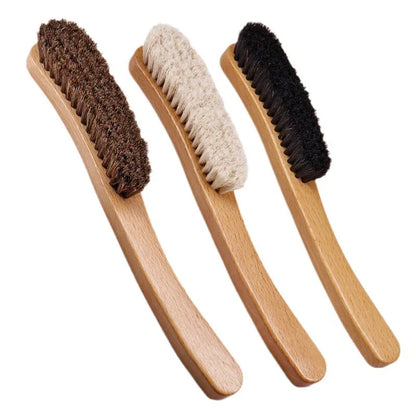 1 Piece Solid Wood Wool Shoe Brush, Polishing, Cleaning, Care Brush, Suitable For Leather Or Fabric Shoes, Cleaning Brush
