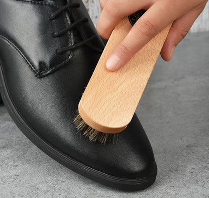 1 Piece Solid Wood Wool Shoe Brush, Polishing, Cleaning, Care Brush, Suitable For Leather Or Fabric Shoes, Cleaning Brush