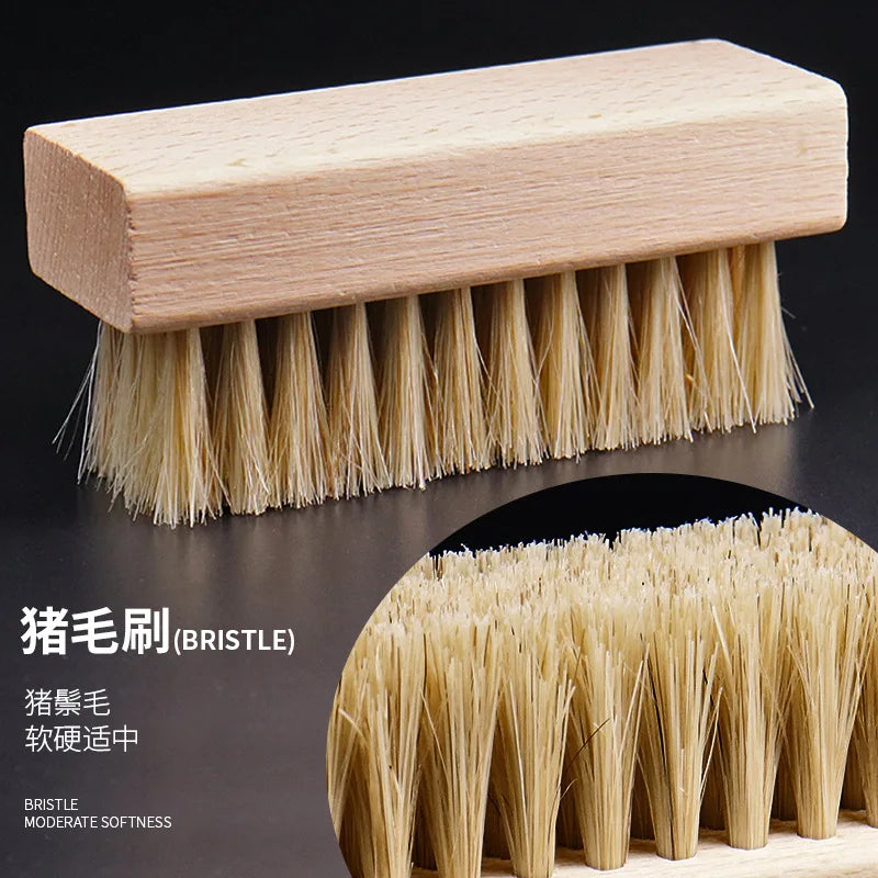 1 Piece Solid Wood Wool Shoe Brush, Polishing, Cleaning, Care Brush, Suitable For Leather Or Fabric Shoes, Cleaning Brush