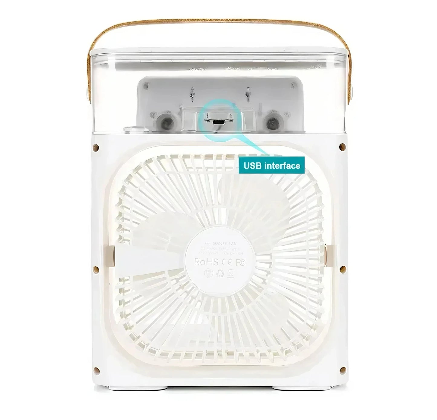 Portable Household 3-in-1 Mini Air Cooler Fan with LED Night Light And 5-Hole Humidifier Function Timer 1-3 Hours Cooling Fan