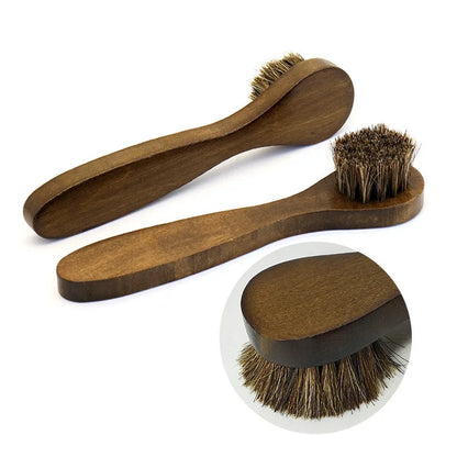 1 Piece Solid Wood Wool Shoe Brush, Polishing, Cleaning, Care Brush, Suitable For Leather Or Fabric Shoes, Cleaning Brush