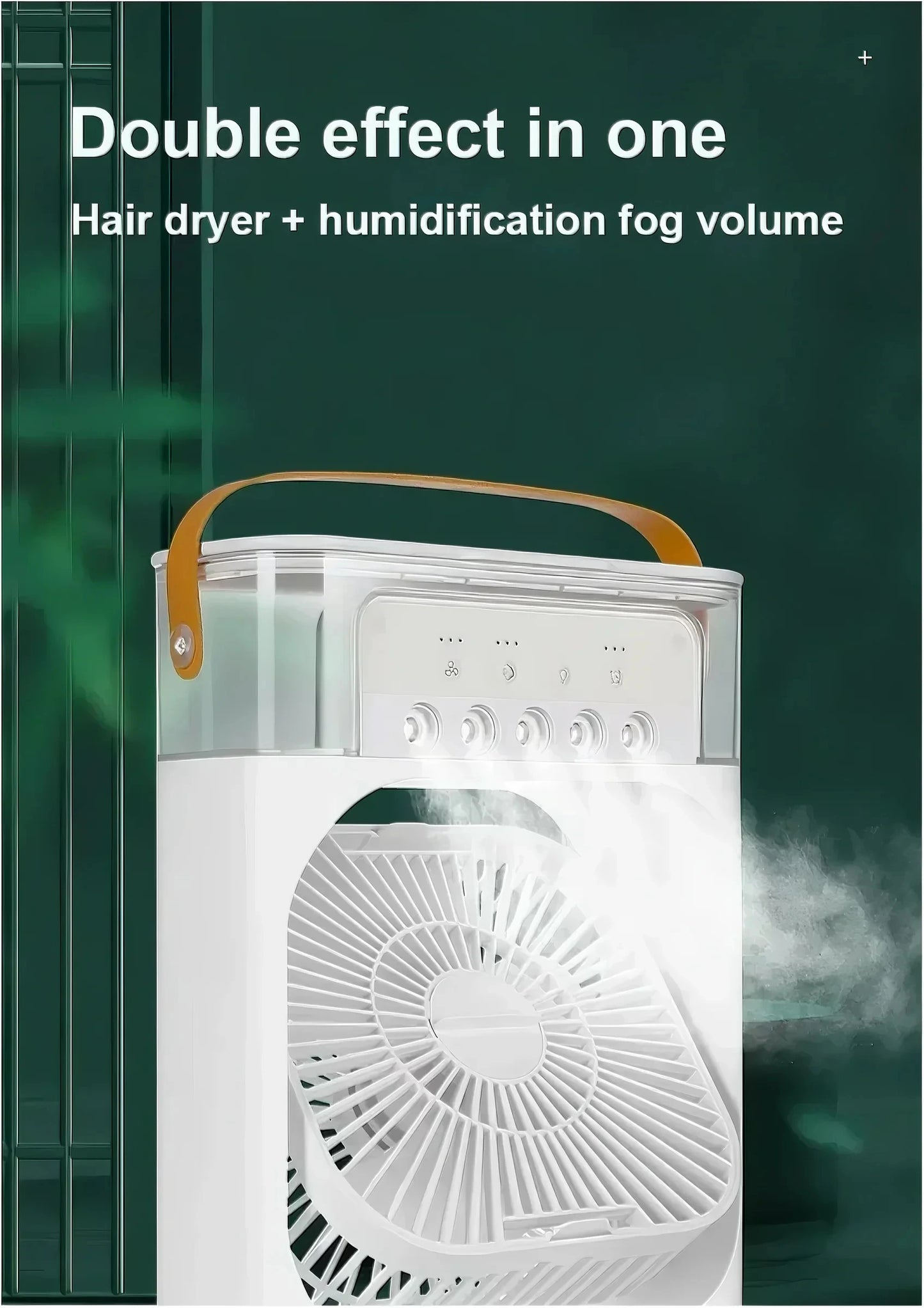 Portable Household 3-in-1 Mini Air Cooler Fan with LED Night Light And 5-Hole Humidifier Function Timer 1-3 Hours Cooling Fan