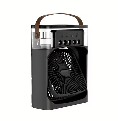 Portable Household 3-in-1 Mini Air Cooler Fan with LED Night Light And 5-Hole Humidifier Function Timer 1-3 Hours Cooling Fan