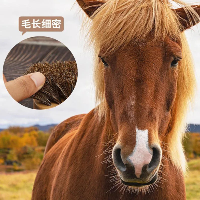 1 Piece Solid Wood Wool Shoe Brush, Polishing, Cleaning, Care Brush, Suitable For Leather Or Fabric Shoes, Cleaning Brush