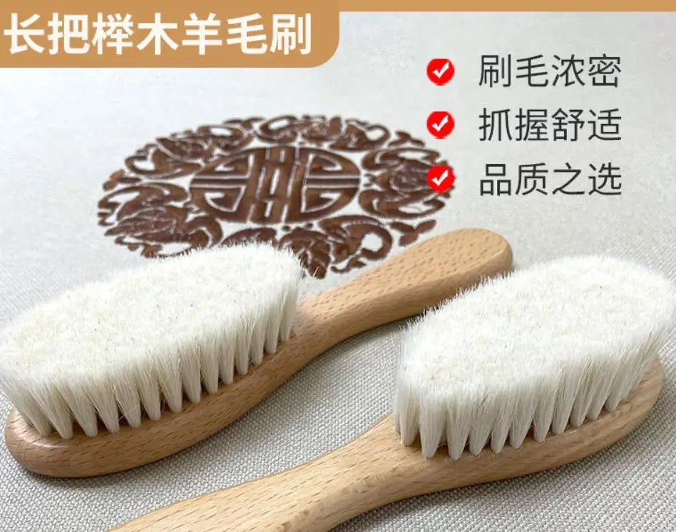 1 Piece Solid Wood Wool Shoe Brush, Polishing, Cleaning, Care Brush, Suitable For Leather Or Fabric Shoes, Cleaning Brush