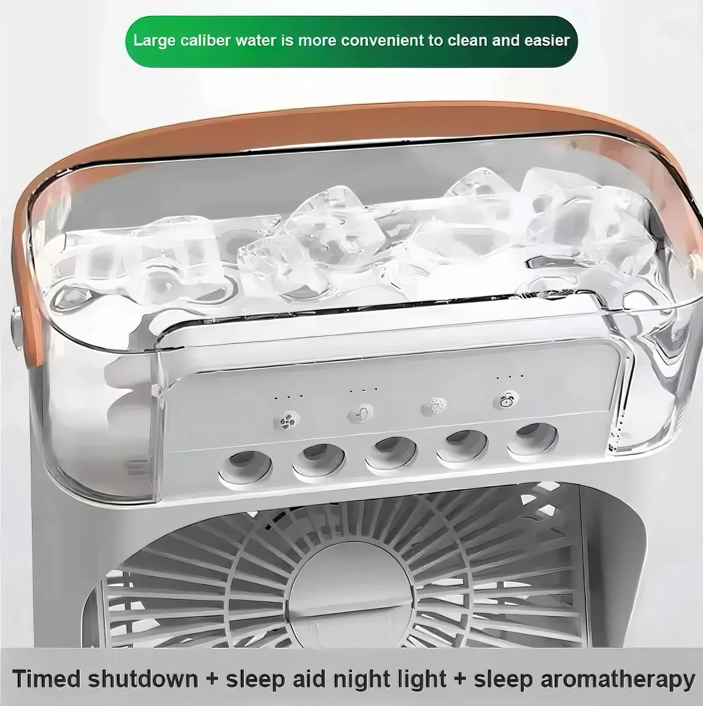 Portable Household 3-in-1 Mini Air Cooler Fan with LED Night Light And 5-Hole Humidifier Function Timer 1-3 Hours Cooling Fan