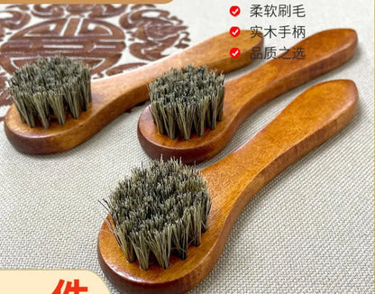 1 Piece Solid Wood Wool Shoe Brush, Polishing, Cleaning, Care Brush, Suitable For Leather Or Fabric Shoes, Cleaning Brush