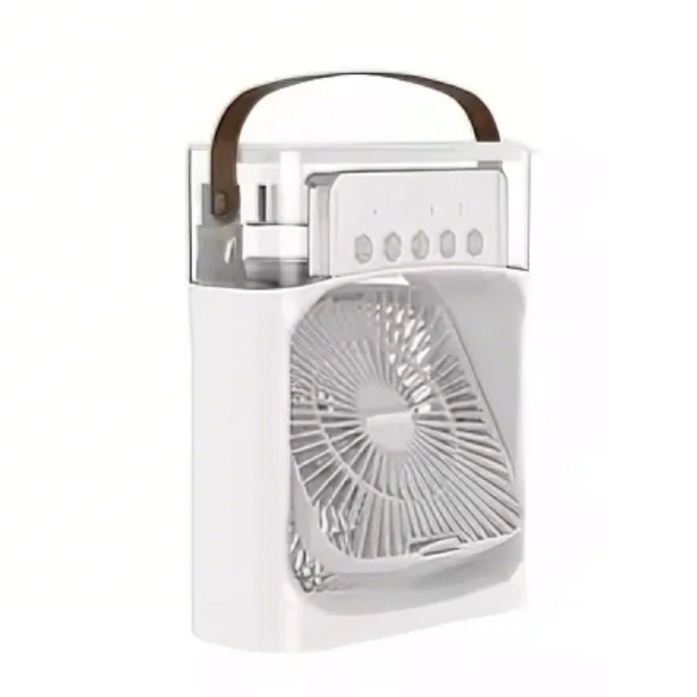 Portable Household 3-in-1 Mini Air Cooler Fan with LED Night Light And 5-Hole Humidifier Function Timer 1-3 Hours Cooling Fan