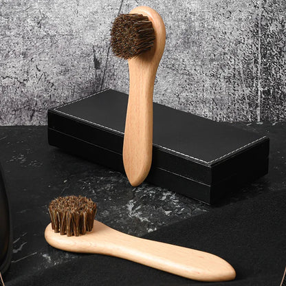 1 Piece Solid Wood Wool Shoe Brush, Polishing, Cleaning, Care Brush, Suitable For Leather Or Fabric Shoes, Cleaning Brush