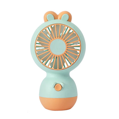 Cute Cartoon Rabbit Ear Desktop Fan USB Rechargeable Handheld Fan Summer Cooling Gift for Kids Children Home Office Rechargeable