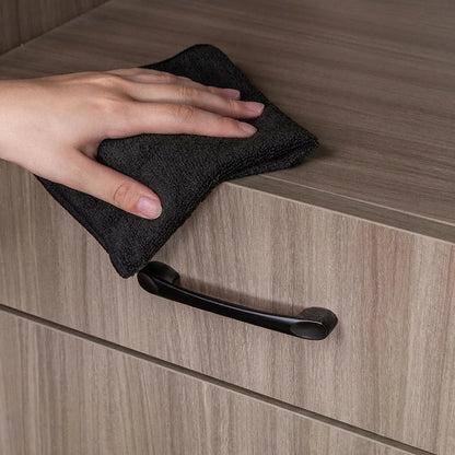 Microfiber Cleaning Cloth Pack of 12, All-Purpose Cleaning Towels, Streak Free Rags, Black 32x32 Cm